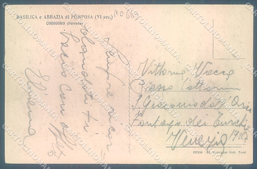 Ferrara Codigoro Abbazia Pomposa Sala Capitolare cartolina JK5471 – retro