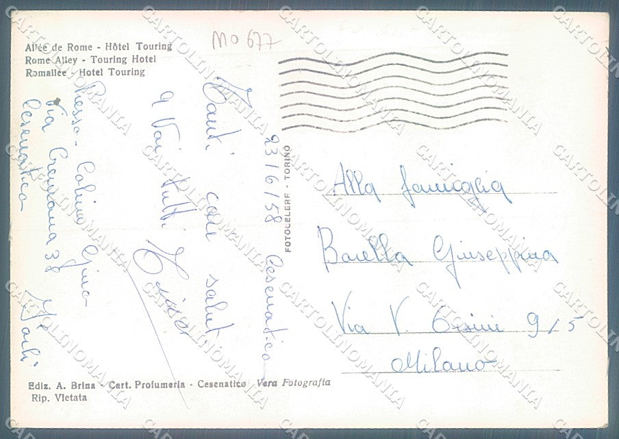 Forlì Cesena Cesenatico Albergo Touring Foto FG cartolina JK5475 – retro