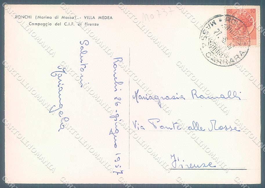 Massa Ronchi Villa Medea Foto FG cartolina JK5512 – retro