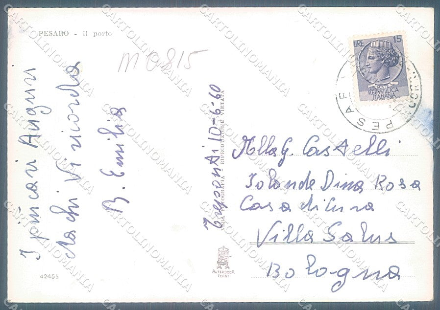 Pesaro Città Porto Alterocca 42455 Foto FG cartolina JK5542 – retro
