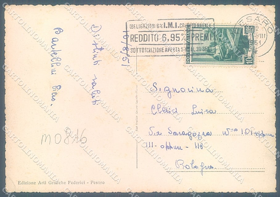 Pesaro Città Porto Canale FG cartolina JK5543 – retro