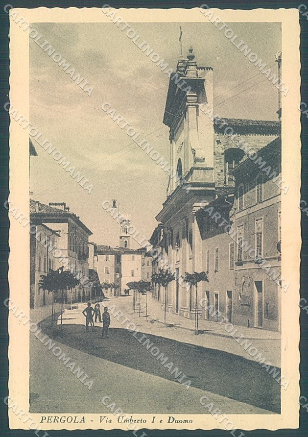 Pesaro Urbino Pergola Duomo Via Umberto I FG cartolina JK5558 – fronte