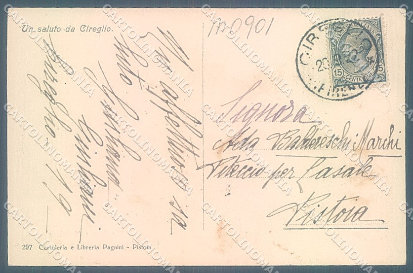 Pistoia Cireglio Via di Montagna cartolina JK5583 – retro