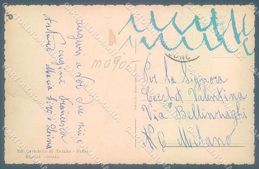 Belluno Feltre PIEGA cartolina JK5585 – retro