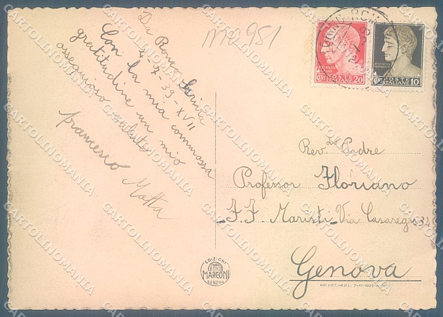 Genova Ronco Scrivia Ponte Monumentale FG cartolina JK5602 – retro