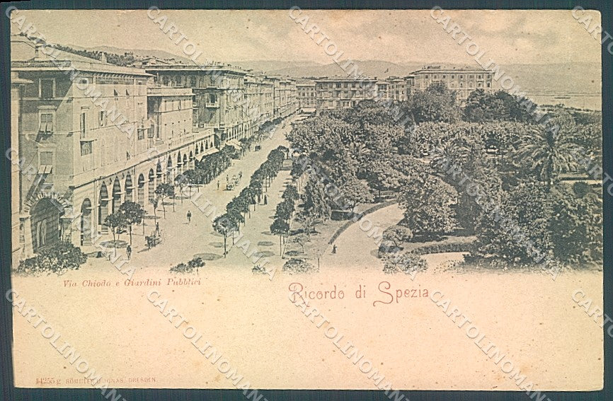 La Spezia Città Via Chiodo ricordo di Rommler 14255 cartolina JK5632 – fronte