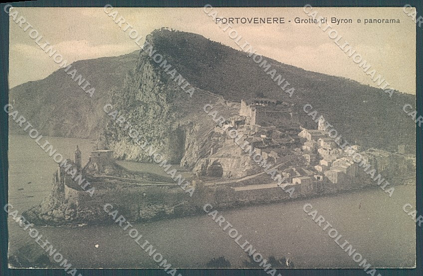 La Spezia Portovenere Grotta Byron PIEGA ANGOLO cartolina JK5633 – fronte