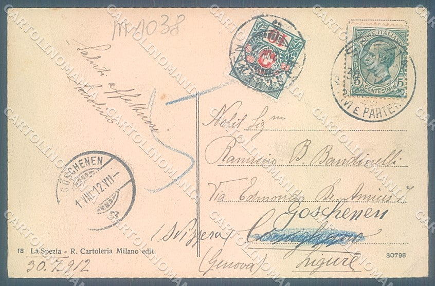 La Spezia Portovenere Grotta Byron PIEGA ANGOLO cartolina JK5633 – retro