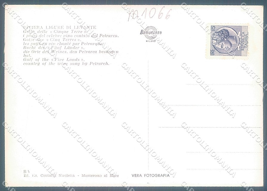 La Spezia Monterosso Spiaggia Foto FG cartolina JK5648 – retro