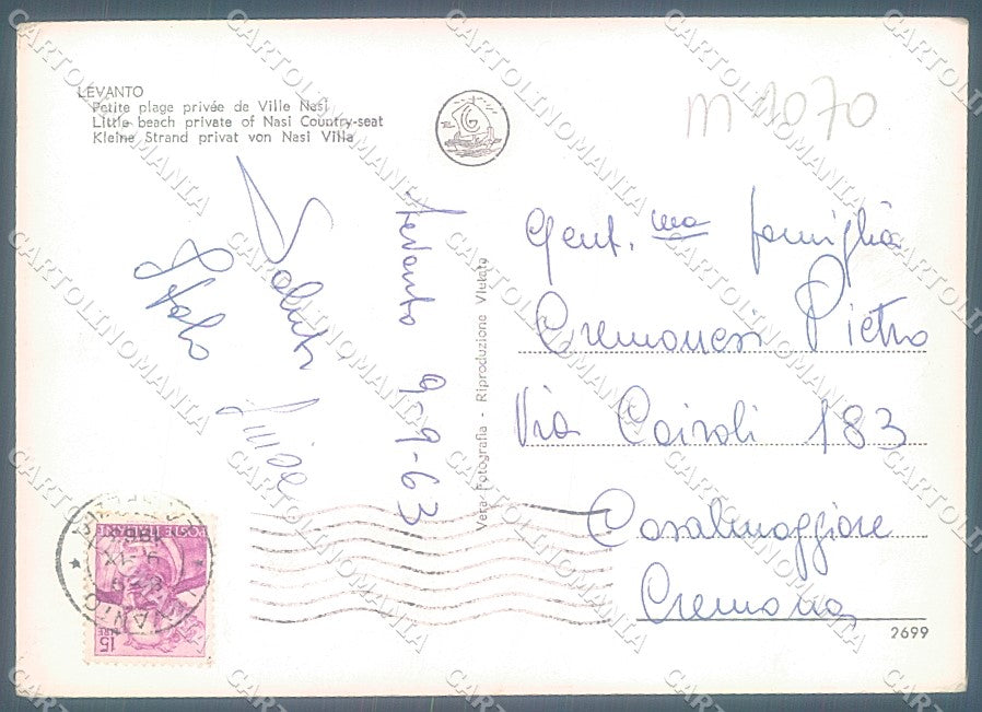 La Spezia Levanto Foto FG cartolina JK5650 – retro