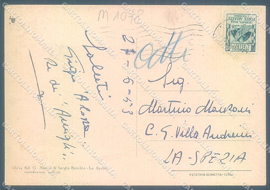 La Spezia Lerici PIEGA FG cartolina JK5654 – retro