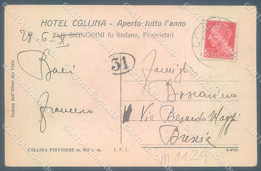Pistoia Spedaletto Albergo Collina cartolina JK5678 – retro