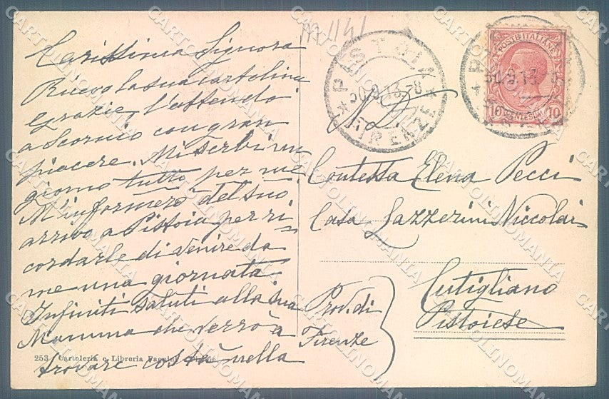 Pistoia Città Palazzo del Comune cartolina JK5684 – retro