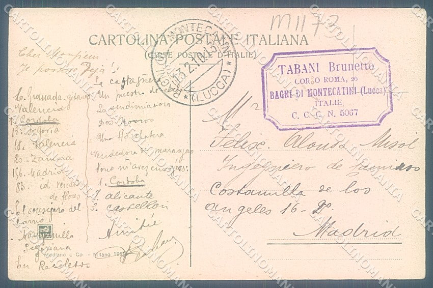 Pistoia Montecatini Terme Modiano 10613 cartolina JK5702 – retro
