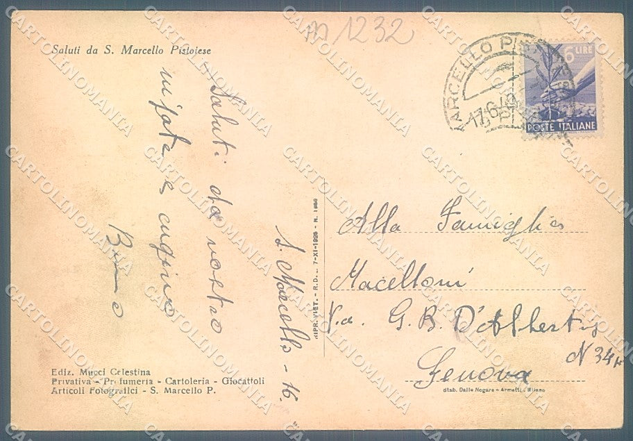 Pistoia San Marcello Pistoiese FG cartolina JK5731 – retro