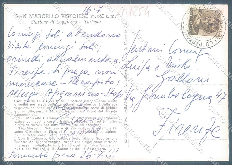 Pistoia San Marcello Pistoiese Foto FG cartolina JK5742 – retro