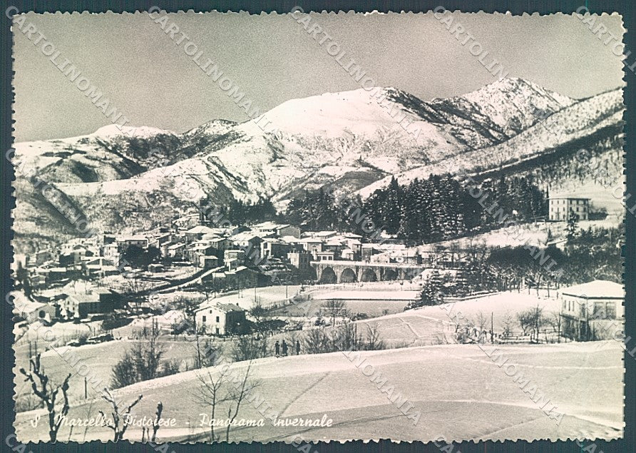 Pistoia San Marcello Pistoiese Panorama Invernale PIEGA Foto FG cartolina JK5743 – fronte
