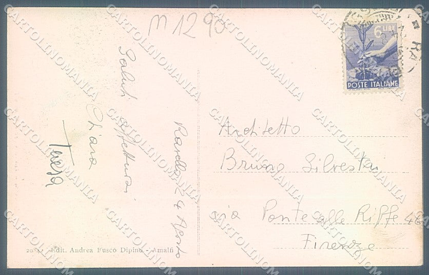 Salerno Ravello Antico Cortile Mastro Francesco PIEGA cartolina JK5761 – retro