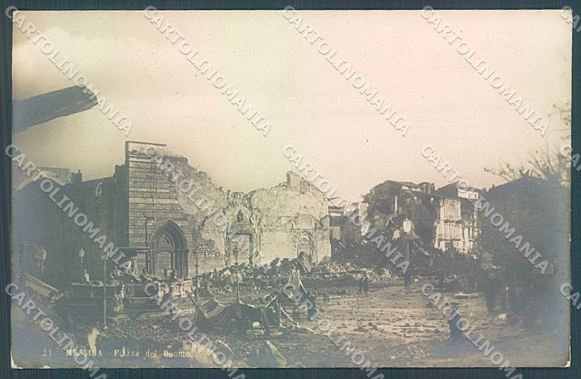 Messina Città Post Terremoto PIEGHINE Foto cartolina JK5797 – fronte