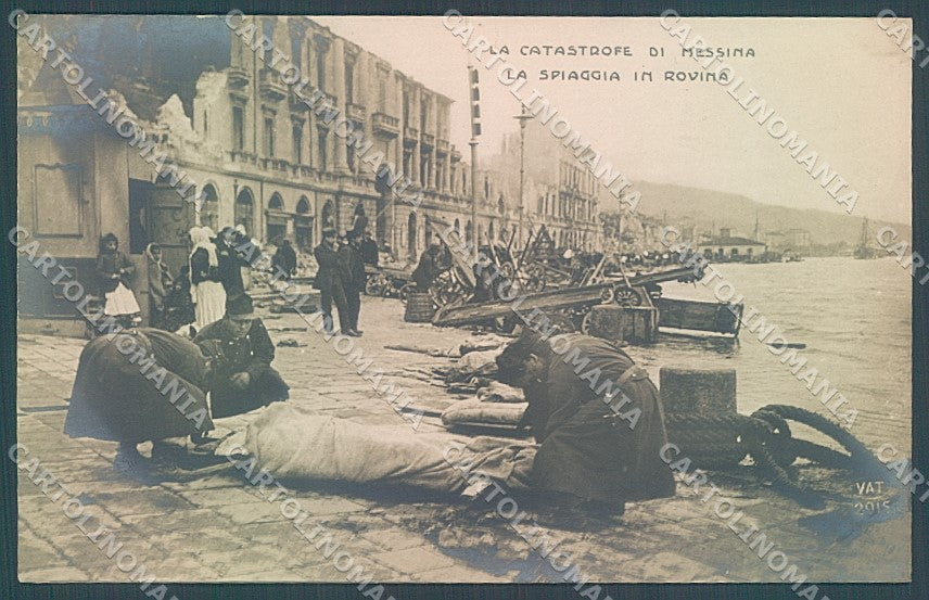 Messina Città Post Terremoto Spiaggia Alterocca 2915 Foto cartolina JK5801 – fronte