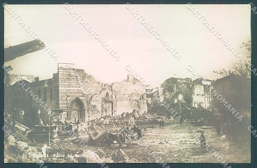Messina Città Piazza Duomo Post Terremoto Foto cartolina JK5806 – fronte