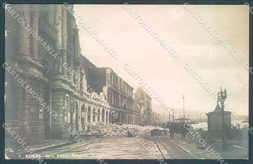 Messina Città Corso Vittorio Emanuele Post Terremoto Foto cartolina JK5807 – fronte