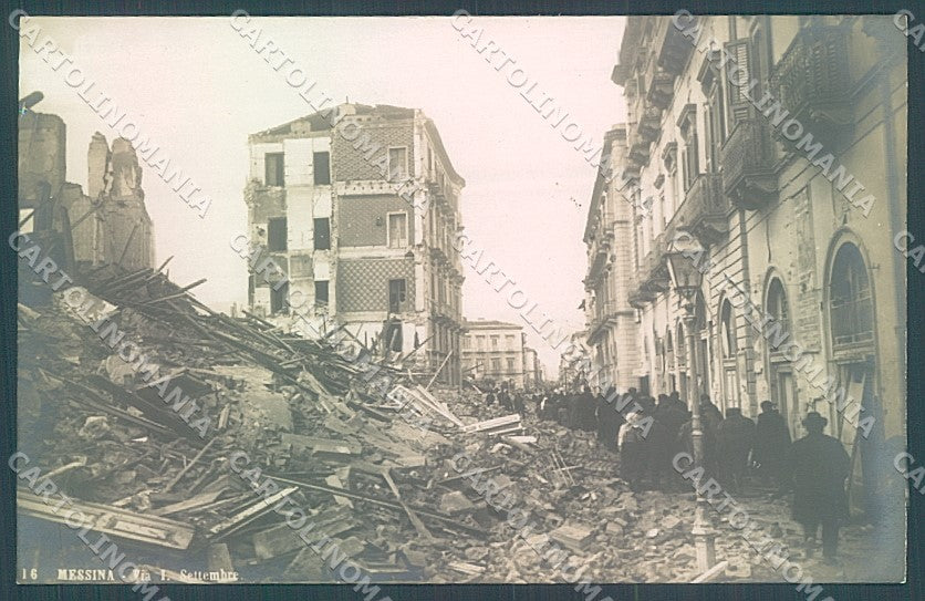 Messina Città Via I Settembre Post Terremoto Foto cartolina JK5808 – fronte