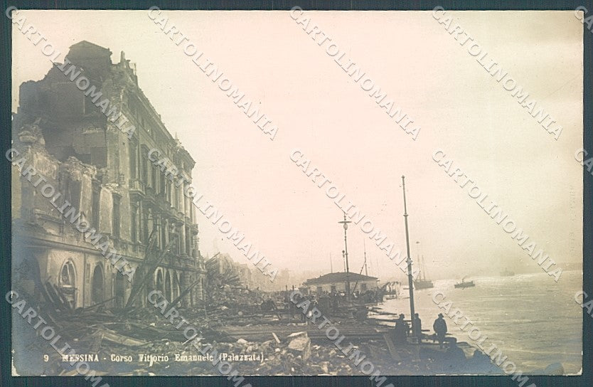 Messina Città Corso Vittorio Emanuele Post Terremoto Foto cartolina JK5810 – fronte