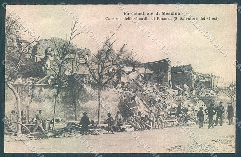 Messina Città Finanza Caserma Post Terremoto cartolina JK5811 – fronte