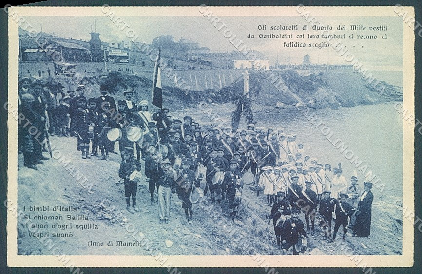 Genova Quarto dei Mille Garibaldi Inno Mameli cartolina JK5825 – fronte