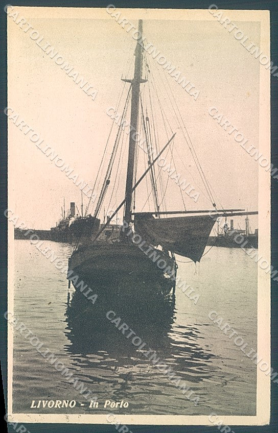 Livorno Città Barca Porto cartolina JK5827 – fronte