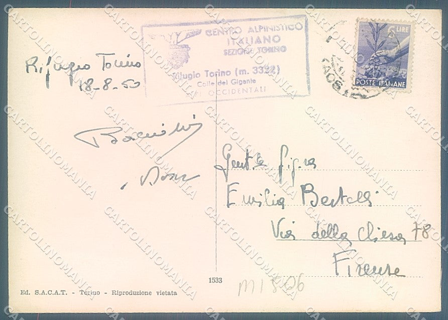 Aosta Courmayeur Rifugio Torino Foto FG cartolina JK5852 – retro