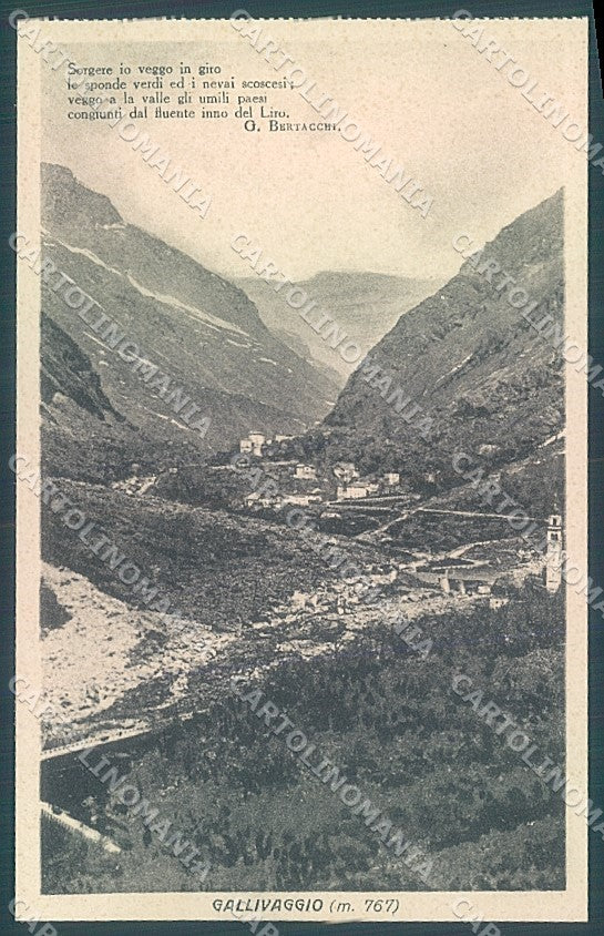 Sondrio Gallivaggio Bertacchi cartolina JK5868 – fronte