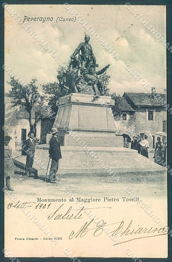 Cuneo Peveragno Monumento Maggiore Pietro Toselli cartolina JK5882 – fronte