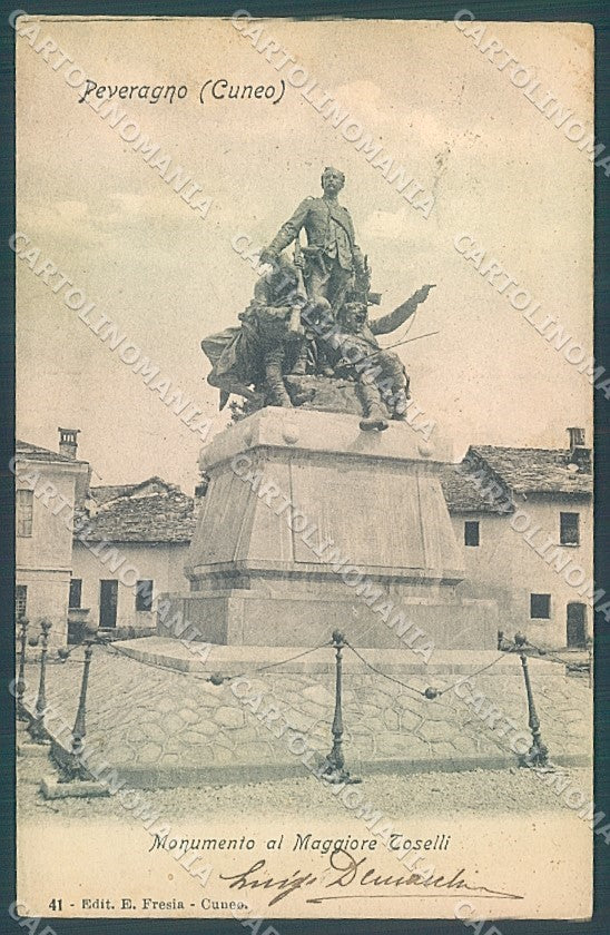 Cuneo Peveragno Monumento Maggiore Pietro Toselli cartolina JK5883 – fronte