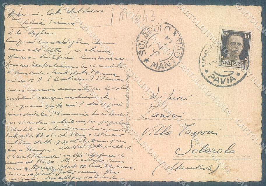 Pavia Voghera cartolina JK5916 – retro