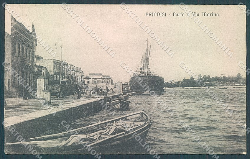 Brindisi Città Barche Porto cartolina JK5928 – fronte
