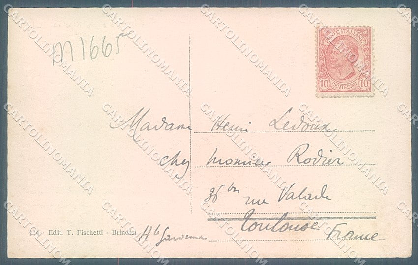Brindisi Città Barche Porto cartolina JK5928 – retro