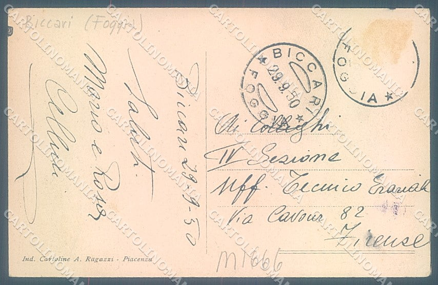 Foggia Biccari cartolina JK5929 – retro