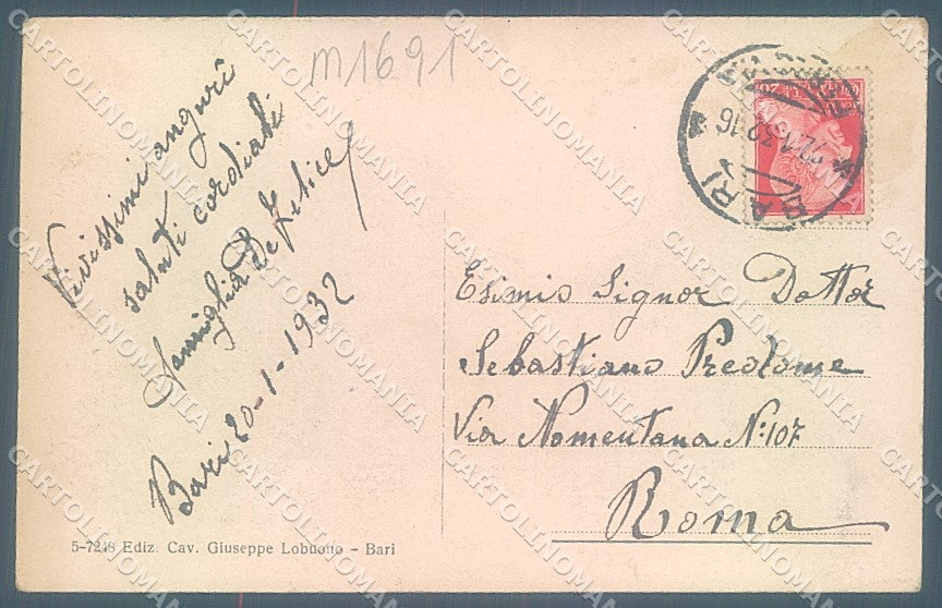 Bari Città Castello ABRASA cartolina JK5937 – retro