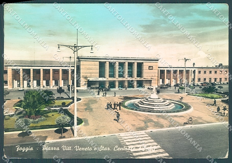 Foggia Città Stazione Centrale PIEGATA Foto FG cartolina JK5960 – fronte