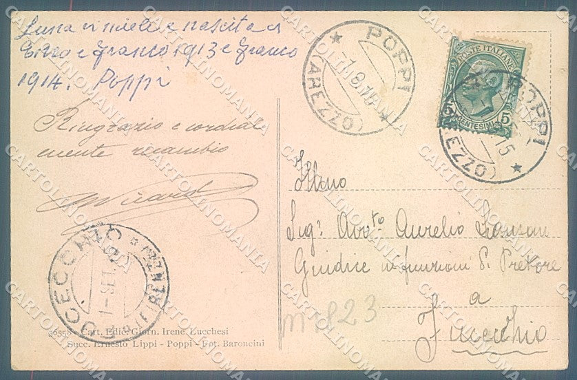 Arezzo Poppi Piazza Amerighi cartolina JK5991 – retro