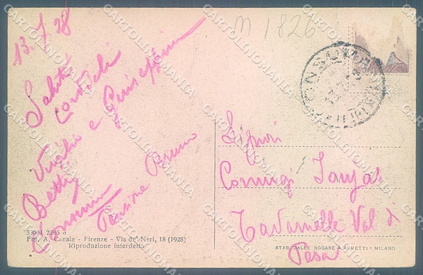 Firenze Consuma cartolina JK5992 – retro