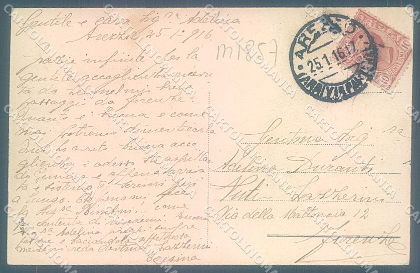 Arezzo Città Piazza Umberto I cartolina JK6005 – retro