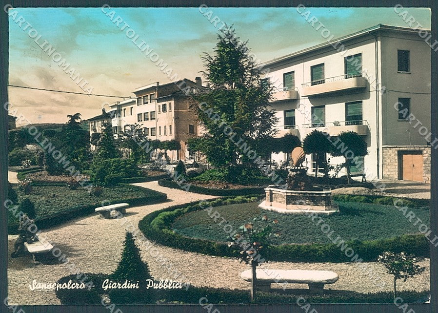 Arezzo Sansepolcro Giardini Pubblici Foto FG cartolina JK6010 – fronte