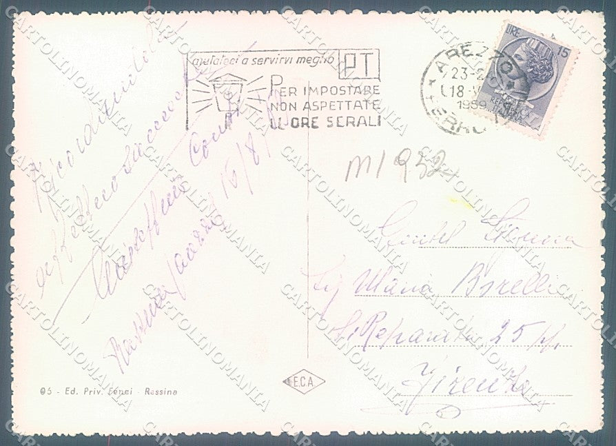 Arezzo Rassina Ponte sull'Arno Foto FG cartolina JK6024 – retro