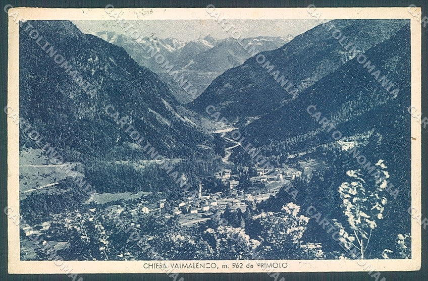 Sondrio Chiesa Valmalenco Primolo PIEGHINA cartolina JK6036 – fronte