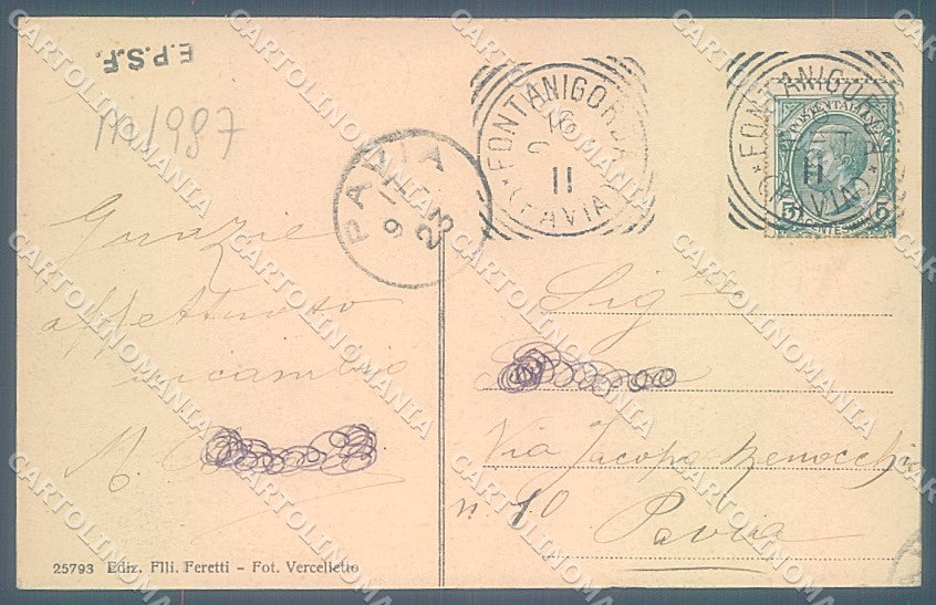 Pavia Fontanigorda cartolina JK6047 – retro