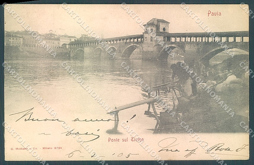 Pavia Città Ponte sul Ticino Modiano 3734 cartolina JK6048 – fronte