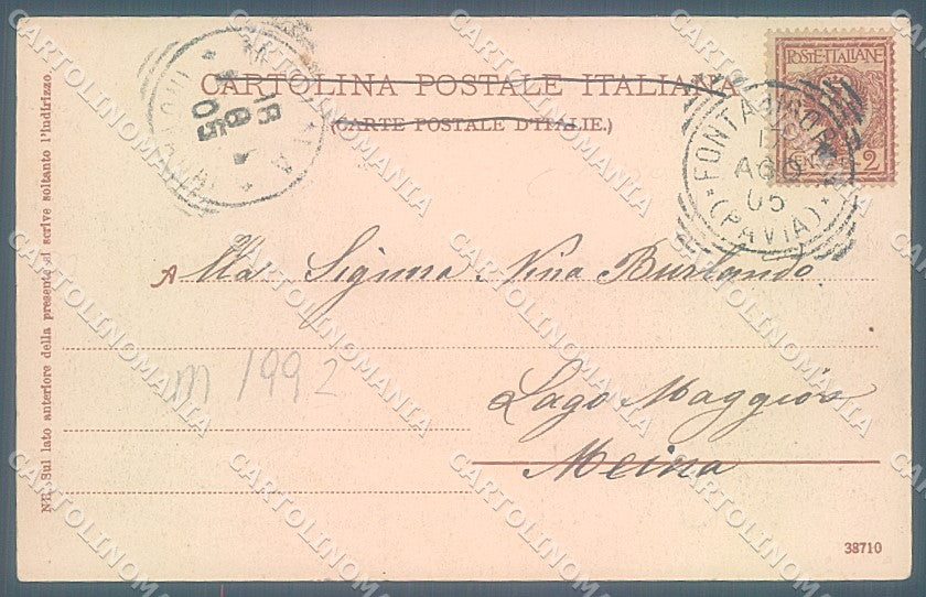 Pavia Fontanigorda cartolina JK6051 – retro